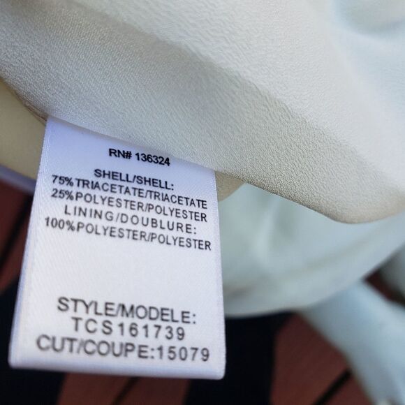 Halston Heritage Satin Wrap Effect Gown Off-white - Picture 16 of 16